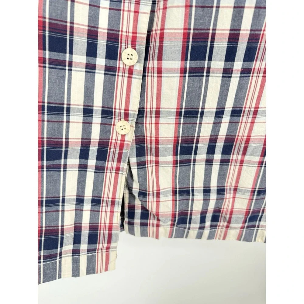 Vtg The Eagles Eye Main Line Plaid Button Front Midi Skirt Tartan Pleated Pocket